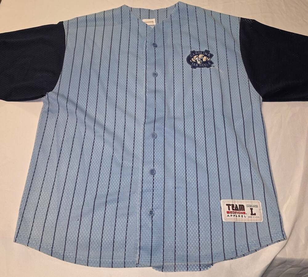 Vintage Team Edition North Carolina Tar Heels Pinstripe Baseball Button-Up Jerse